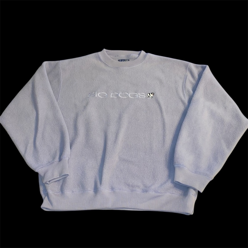 Big Dogs High Tech Gear Fleece Purple Pullover Sweatshirt logo Y2K Unisex Small